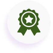 Green award ribbon icon with star.