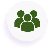 Green group icon on white circular background.